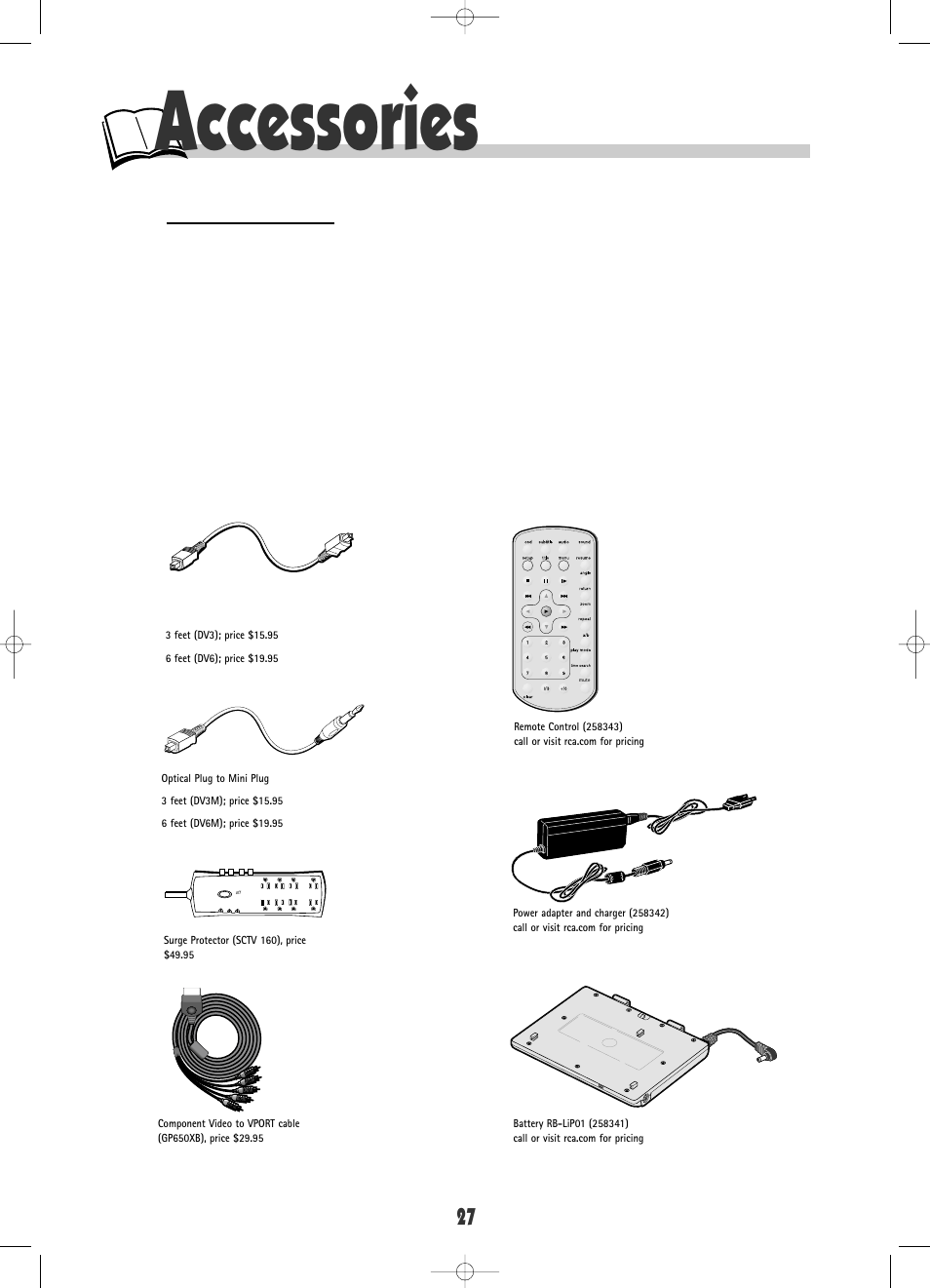 Accessories, Accessory information | Technicolor - Thomson DRC600N User Manual | Page 29 / 30