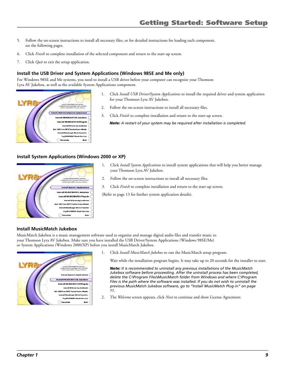 Getting started: software setup | Technicolor - Thomson RCA Lyra PDP2860 User Manual | Page 11 / 40