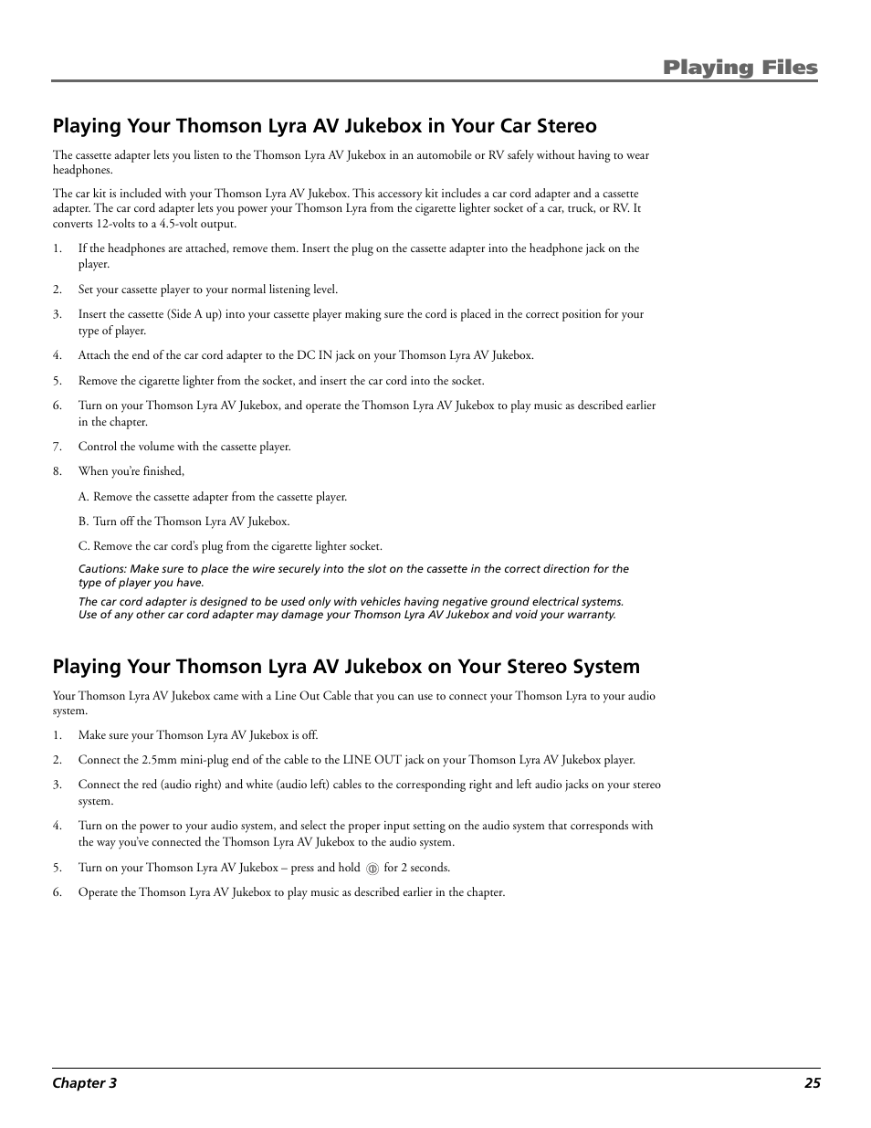 Playing files | Technicolor - Thomson RCA Lyra PDP2860 User Manual | Page 27 / 40