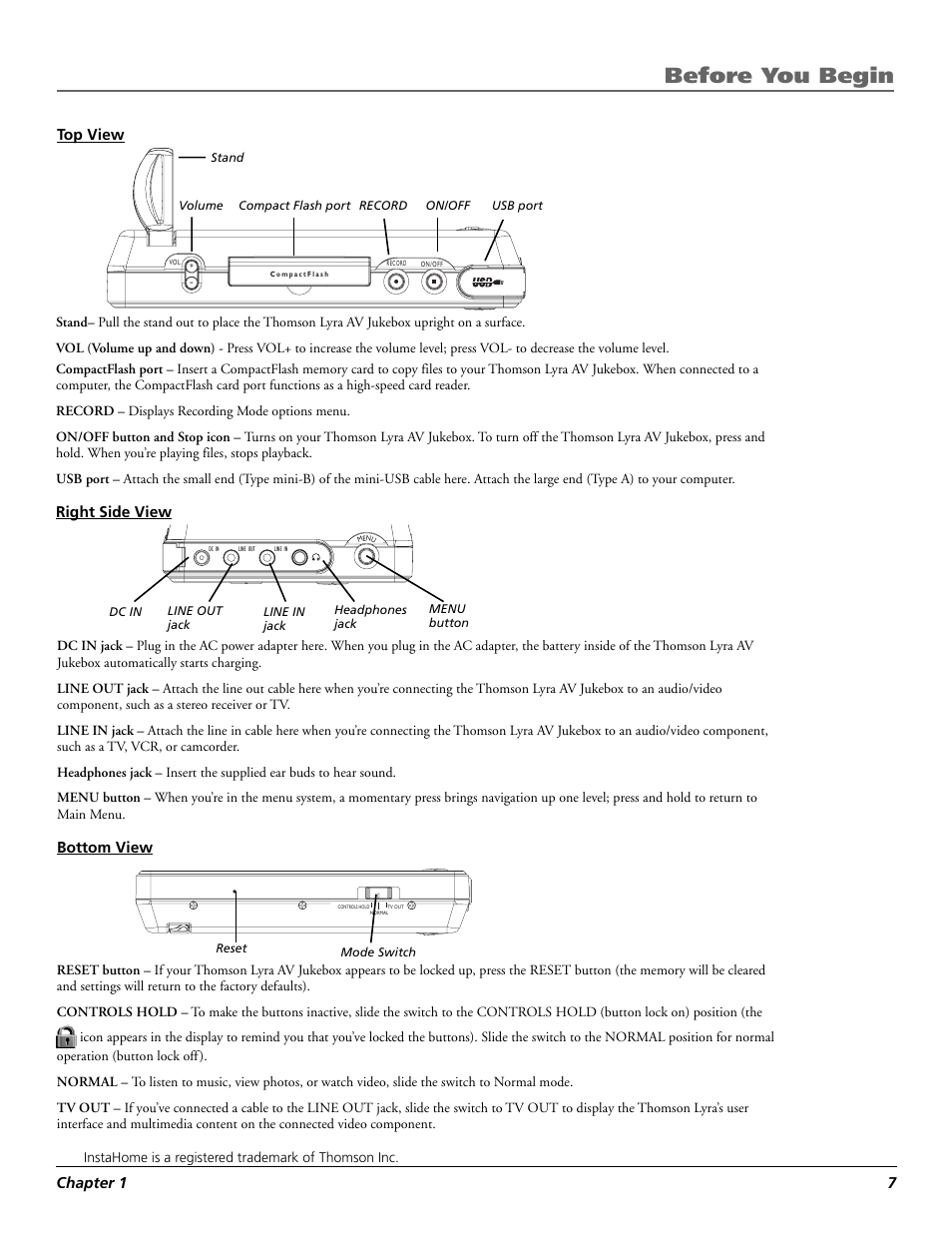 Before you begin | Technicolor - Thomson RCA Lyra PDP2860 User Manual | Page 9 / 40