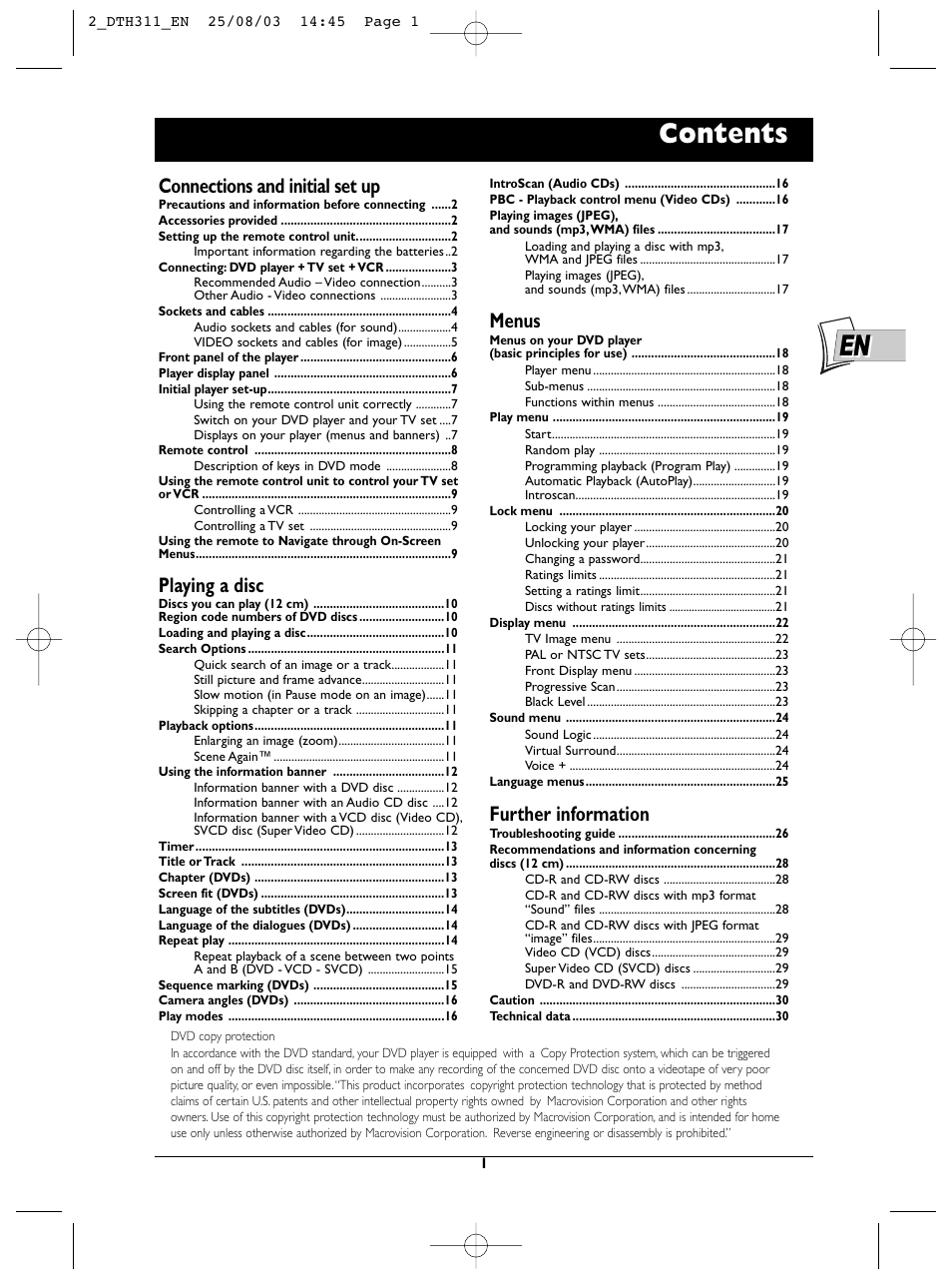 Technicolor - Thomson DTH311 User Manual | 30 pages