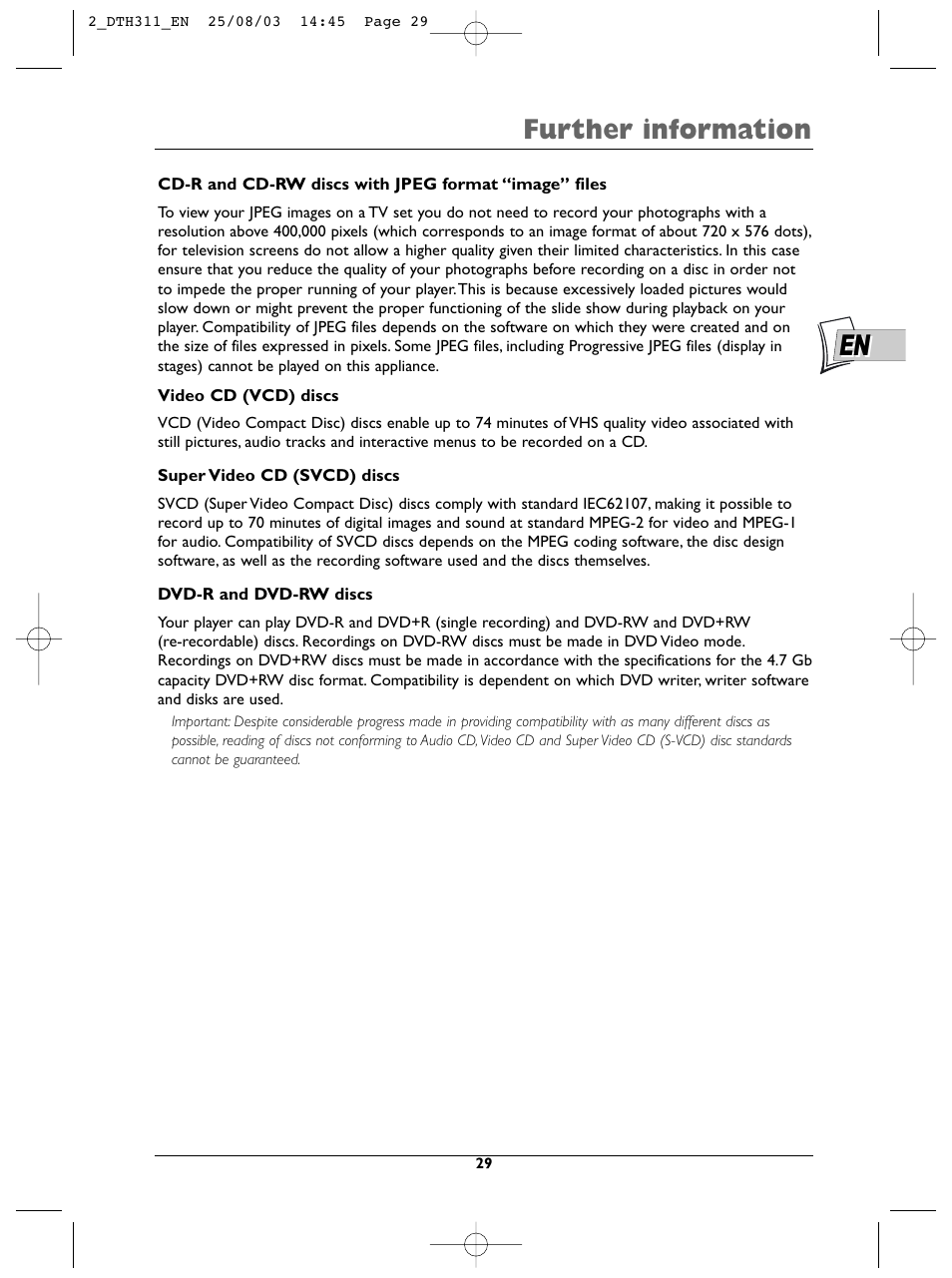 Further information | Technicolor - Thomson DTH311 User Manual | Page 29 / 30