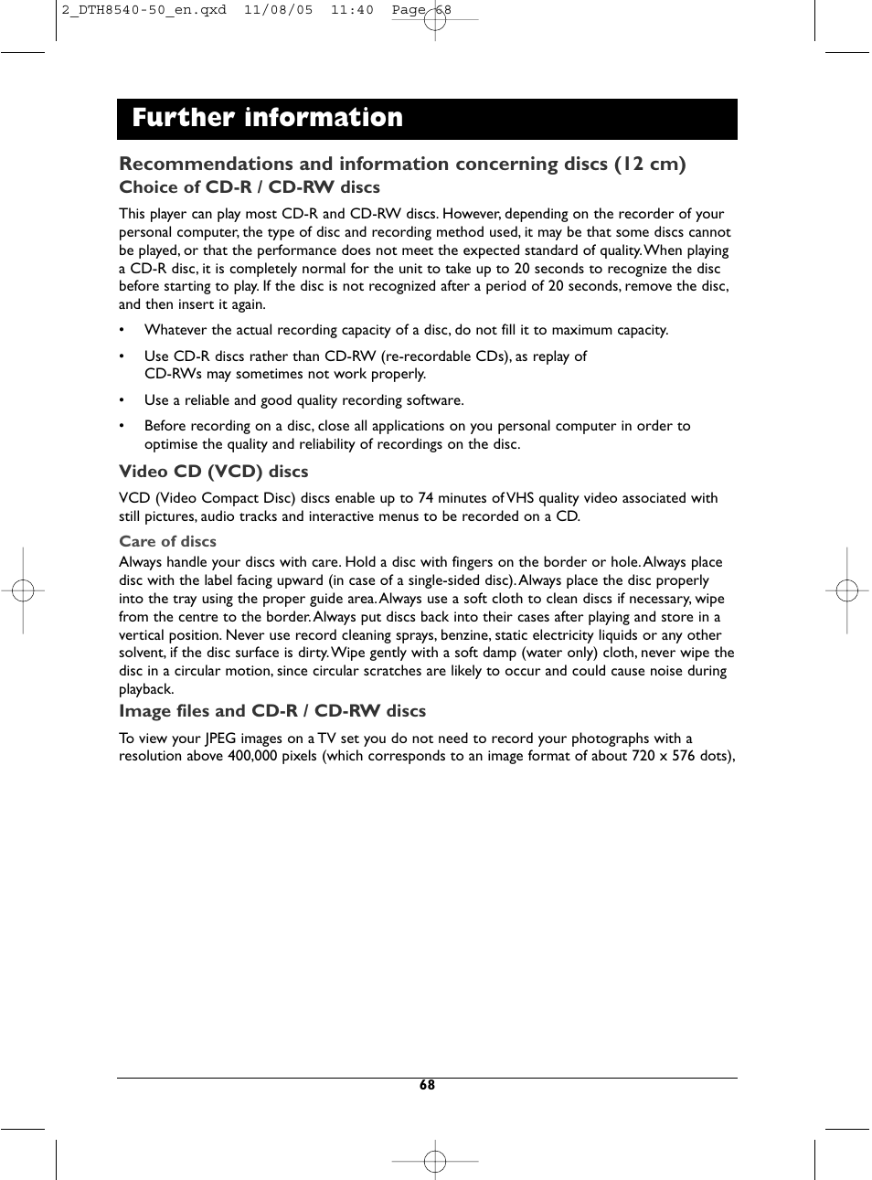 Further information | Technicolor - Thomson DTH 8540 User Manual | Page 68 / 75