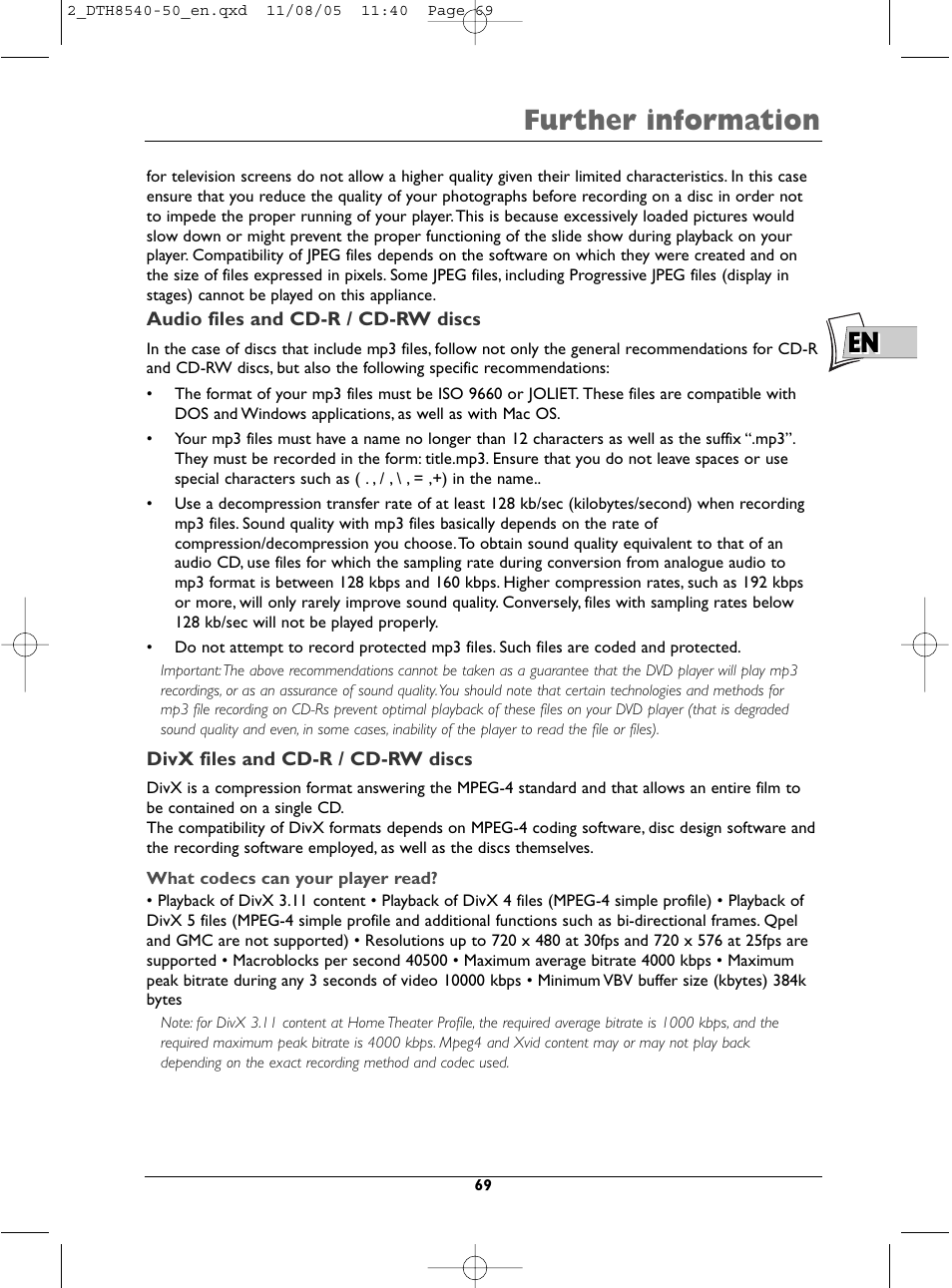 Further information | Technicolor - Thomson DTH 8540 User Manual | Page 69 / 75