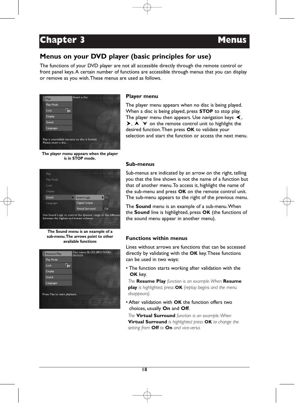 Chapter 3 menus | Technicolor - Thomson DTH231 User Manual | Page 18 / 31