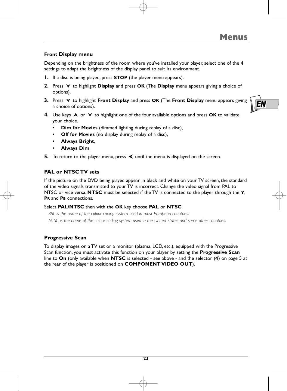 Menus | Technicolor - Thomson DTH231 User Manual | Page 23 / 31