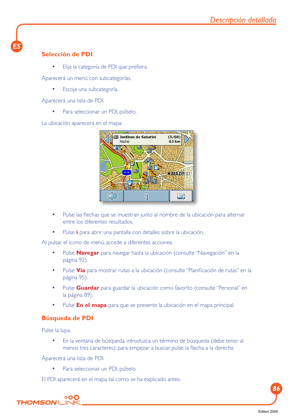 Descripción detallada | Technicolor - Thomson Thomson Intuiva GPS280 User Manual | Page 87 / 109