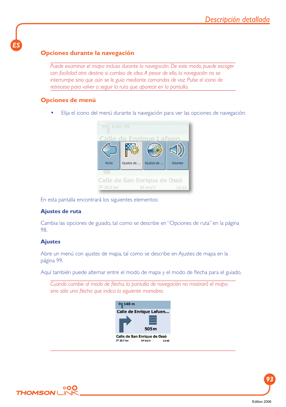 Descripción detallada | Technicolor - Thomson Thomson Intuiva GPS280 User Manual | Page 94 / 109