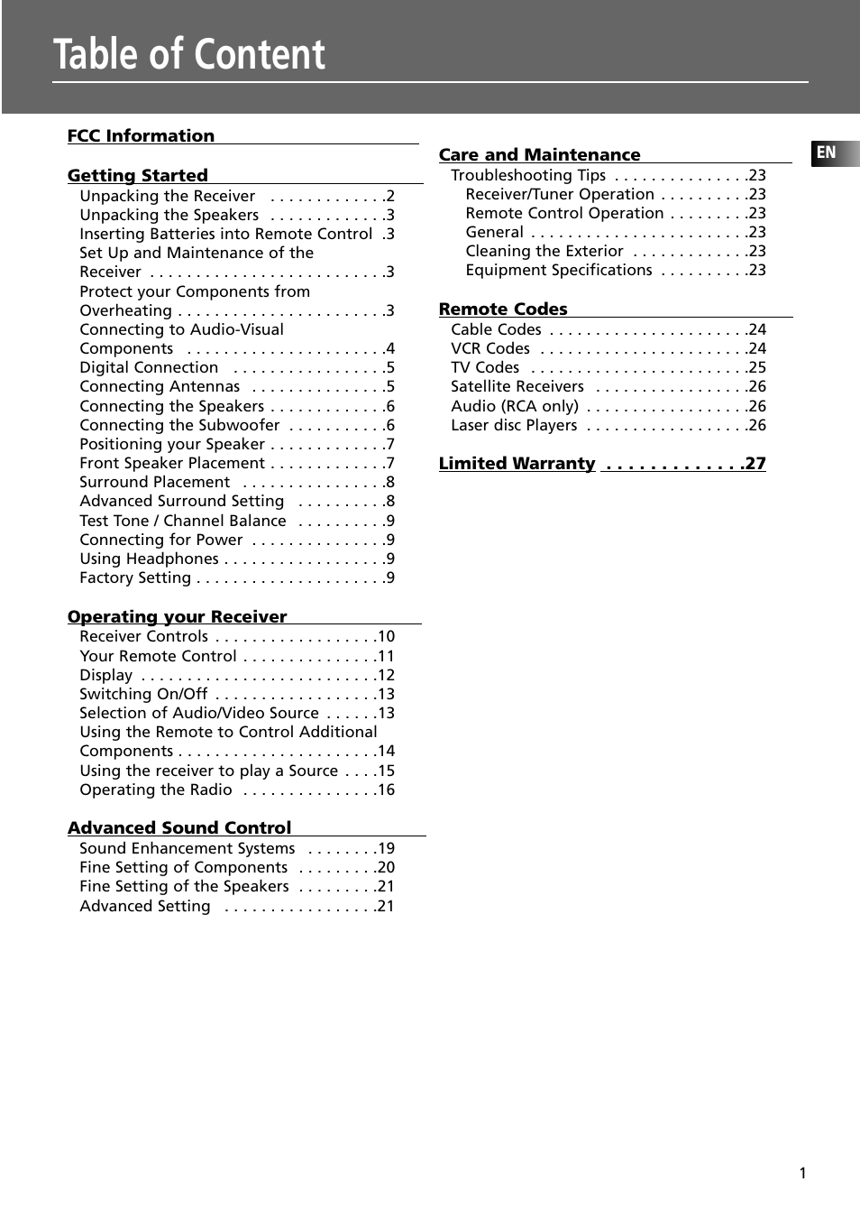 Table of content | Technicolor - Thomson RT2600 User Manual | Page 4 / 31