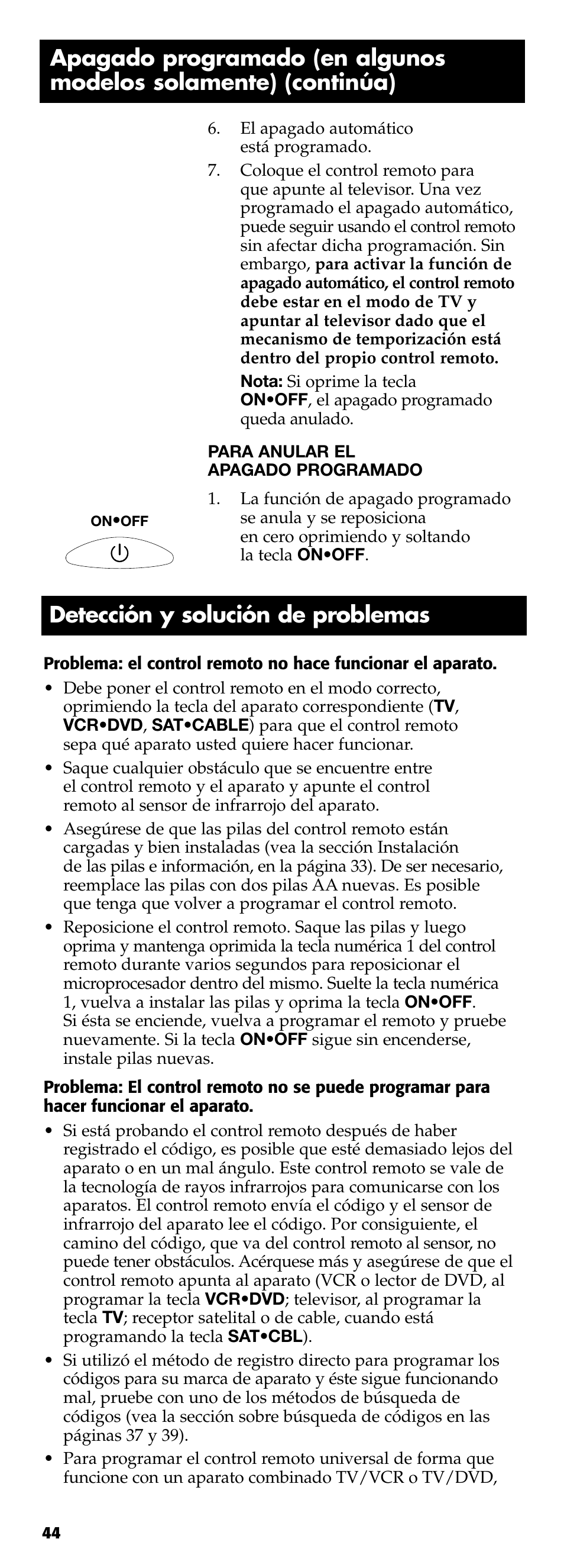 Detección y solución de problemas | Technicolor - Thomson RCR311B User Manual | Page 44 / 48