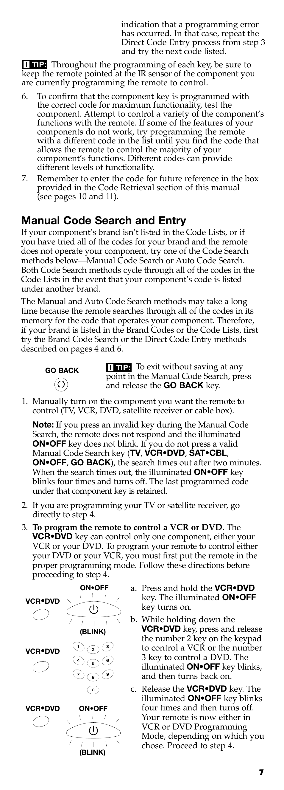 Manual code search and entry | Technicolor - Thomson RCR311B User Manual | Page 7 / 48