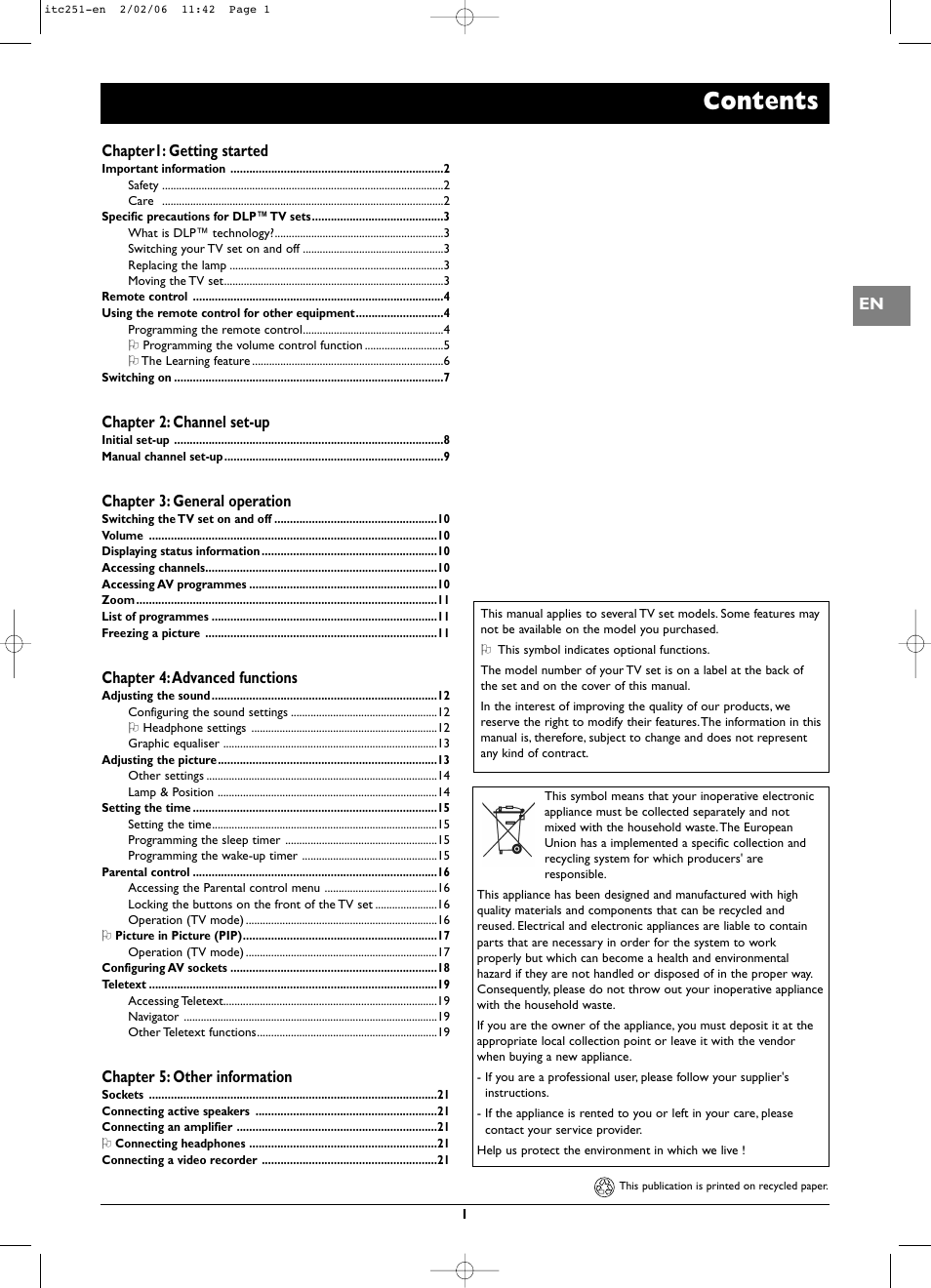 Technicolor - Thomson ITC251 User Manual | 21 pages