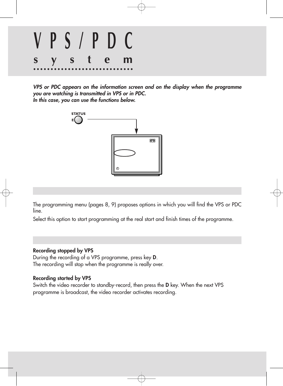 V p s / p d c | Technicolor - Thomson ShowView VPH6920F User Manual | Page 29 / 34