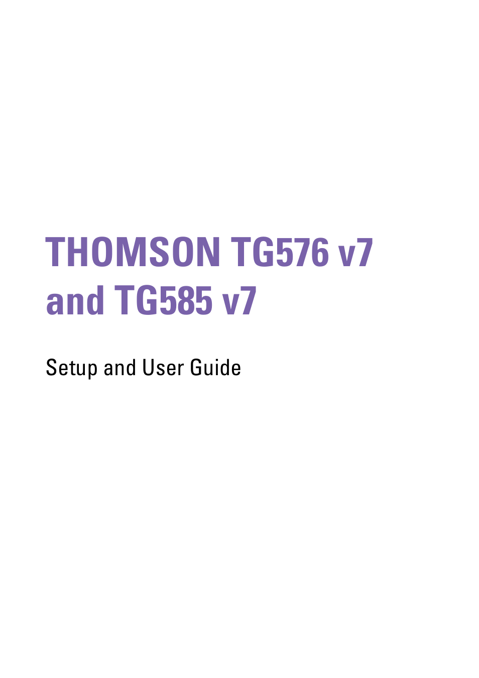 Technicolor - Thomson TG576 v7 User Manual | Page 3 / 62