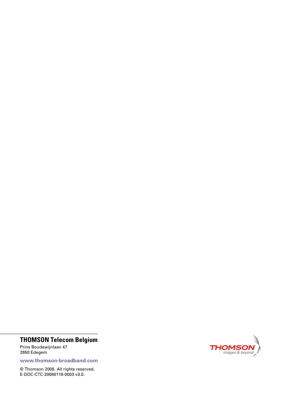 Thomson telecom belgium | Technicolor - Thomson TG576 v7 User Manual | Page 62 / 62