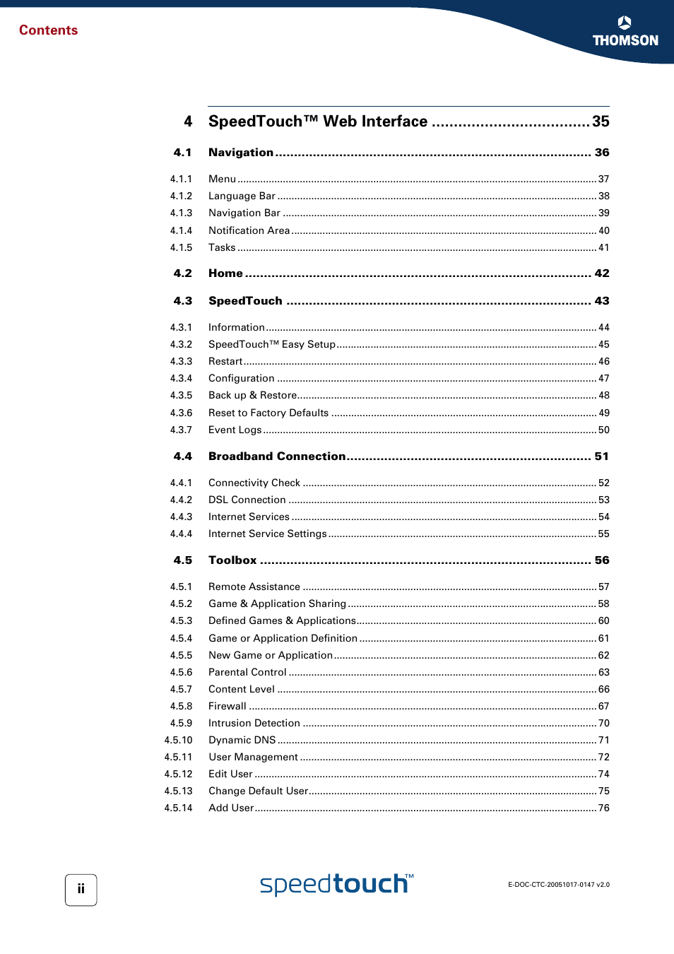 Technicolor - Thomson SpeedTouch 585 User Manual | Page 6 / 110