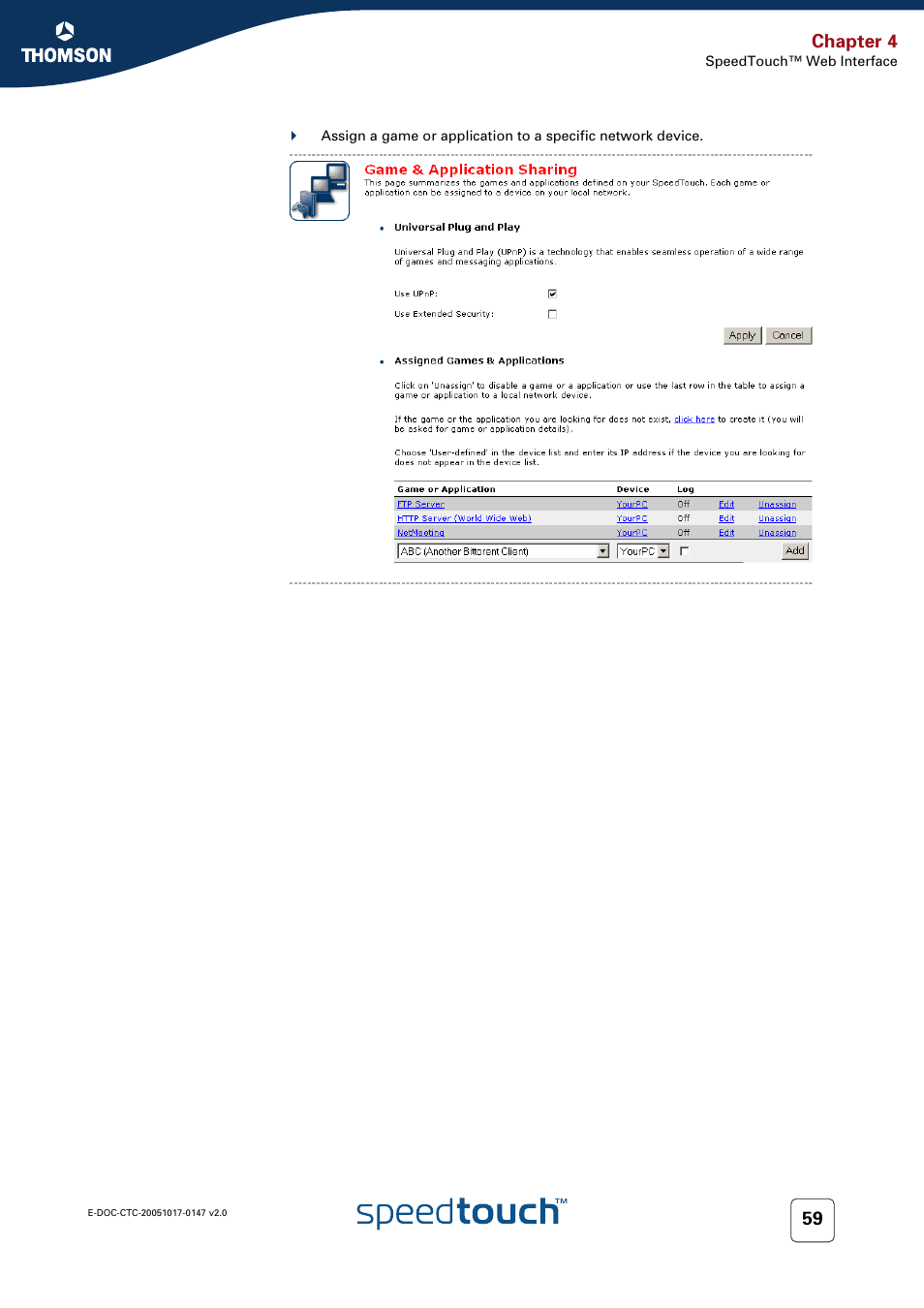 Chapter 4 | Technicolor - Thomson SpeedTouch 585 User Manual | Page 67 / 110