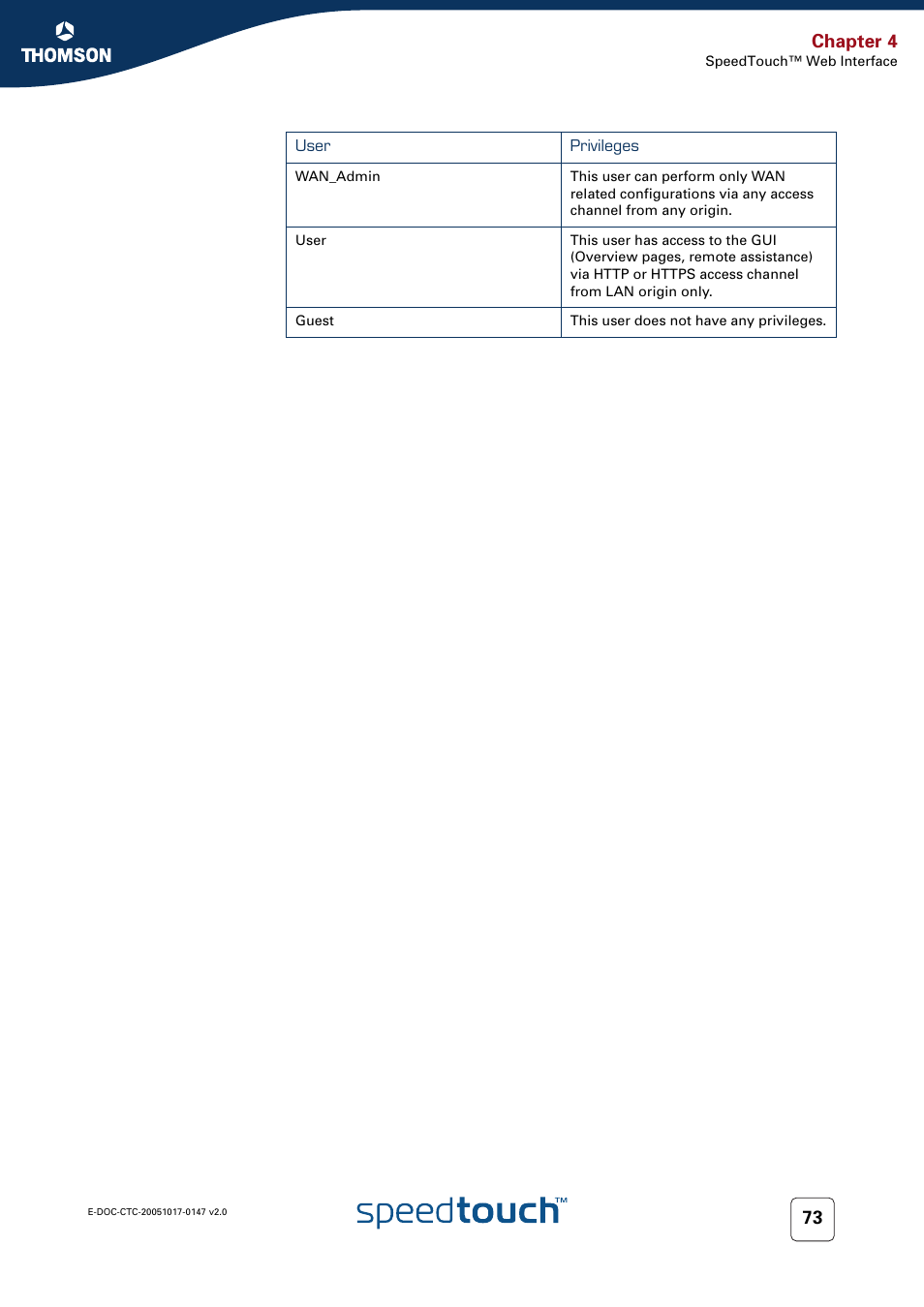 Chapter 4 | Technicolor - Thomson SpeedTouch 585 User Manual | Page 81 / 110