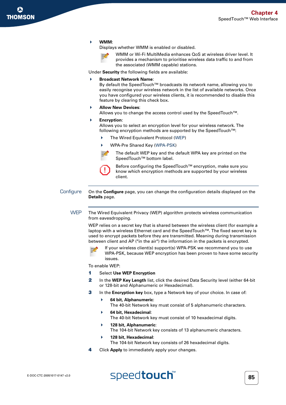 Configure, Chapter 4 | Technicolor - Thomson SpeedTouch 585 User Manual | Page 93 / 110