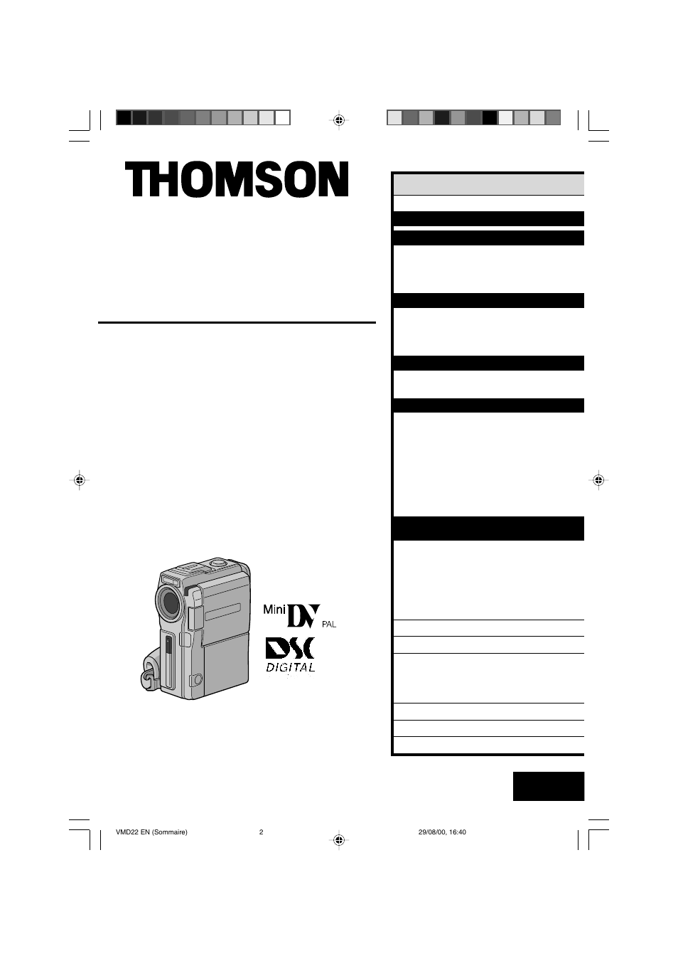 Technicolor - Thomson VMD 22 User Manual | Page 2 / 102