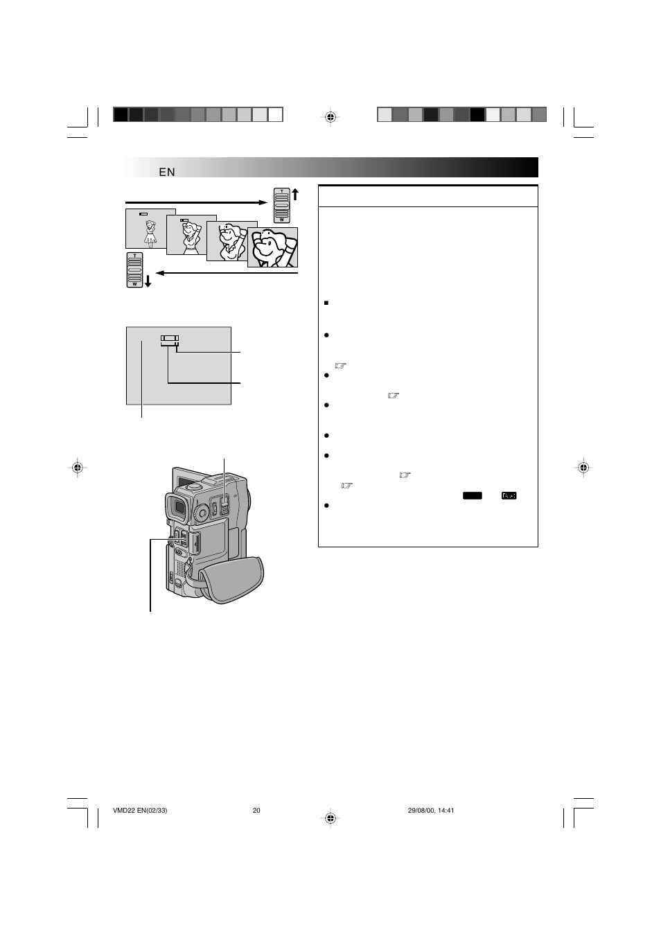 Recording, Basic recording for video and d.s.c, Zooming | Technicolor - Thomson VMD 22 User Manual | Page 21 / 102