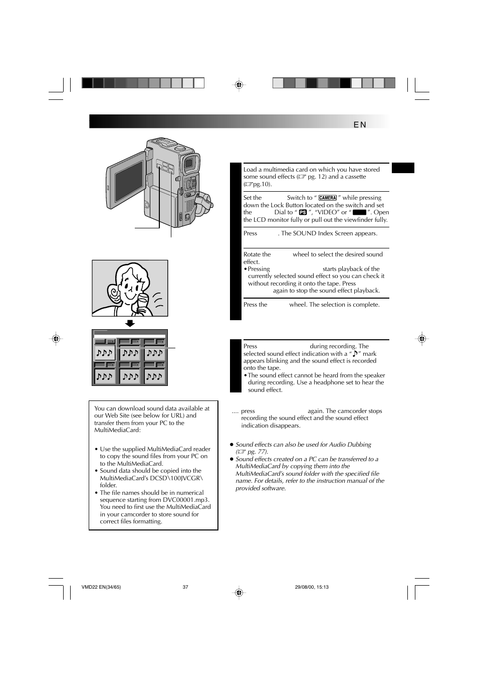 Digital sound effects | Technicolor - Thomson VMD 22 User Manual | Page 38 / 102