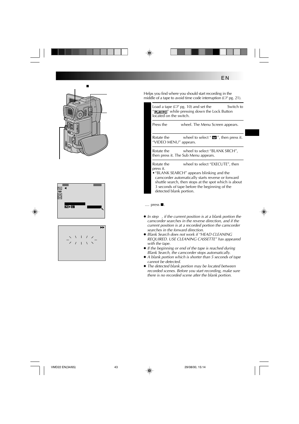 Blank search | Technicolor - Thomson VMD 22 User Manual | Page 44 / 102