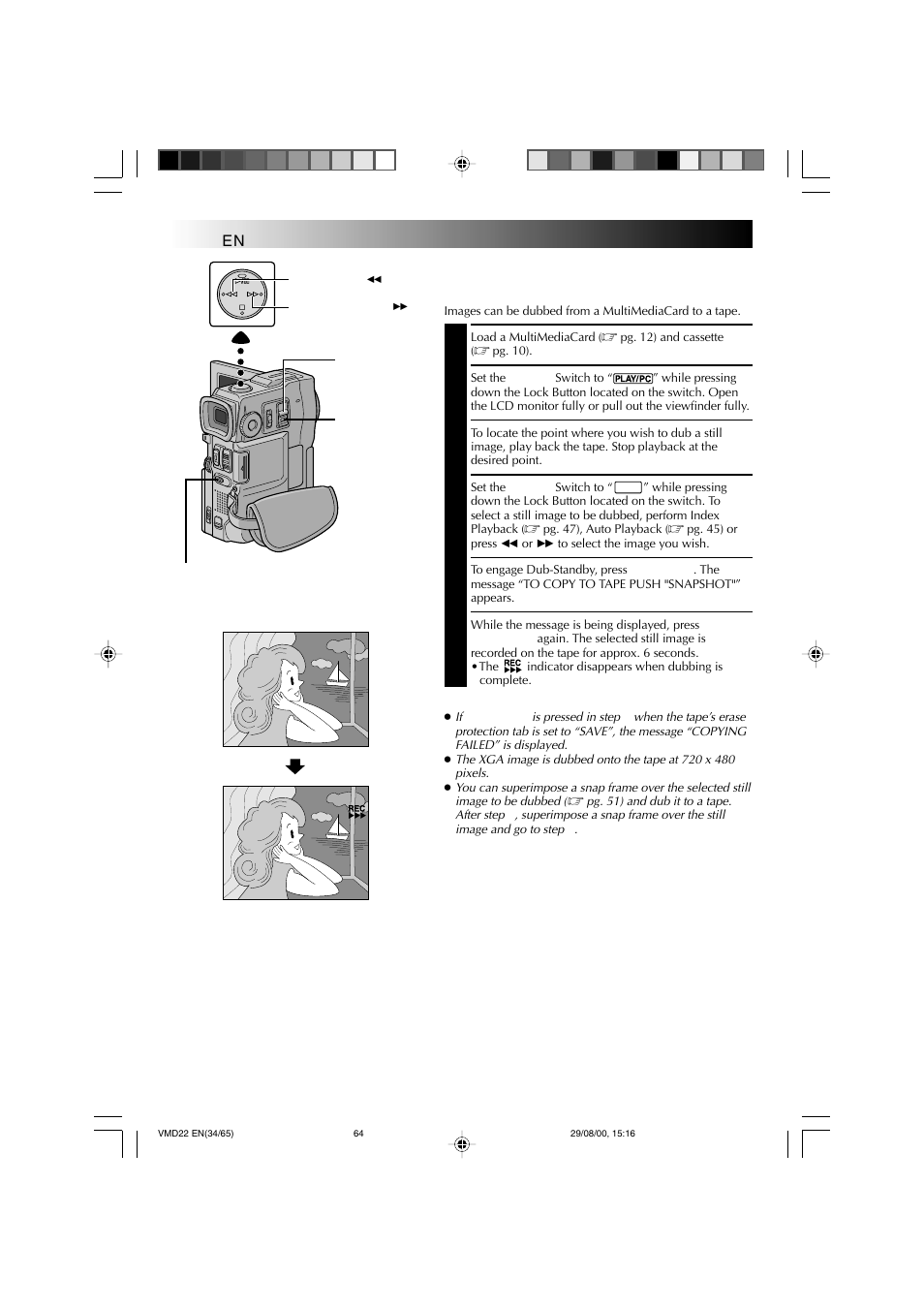 Dubbing, Cont.) | Technicolor - Thomson VMD 22 User Manual | Page 65 / 102