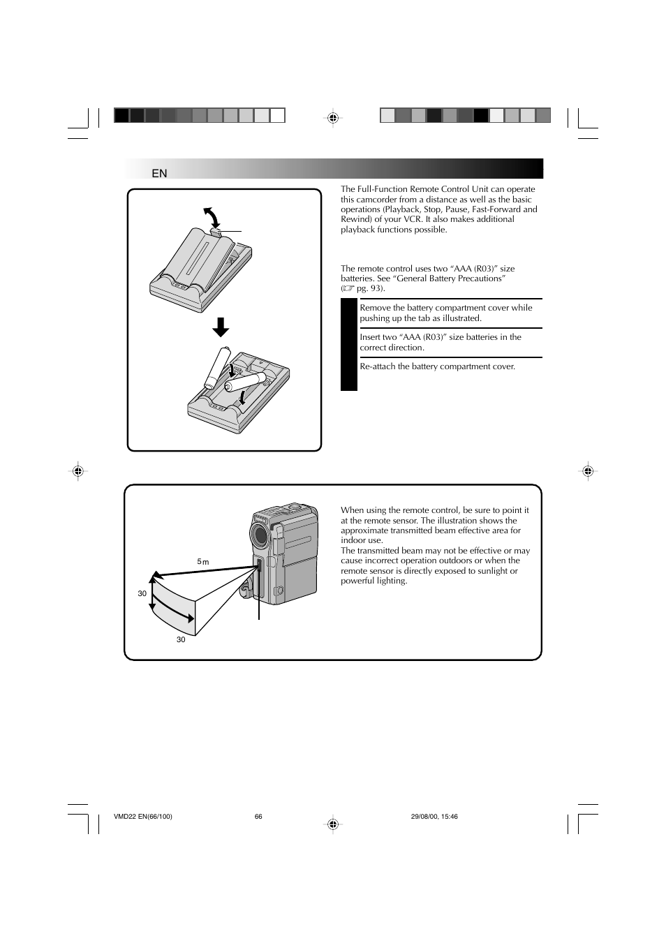 Using the remote control unit, Installing the batteries | Technicolor - Thomson VMD 22 User Manual | Page 67 / 102