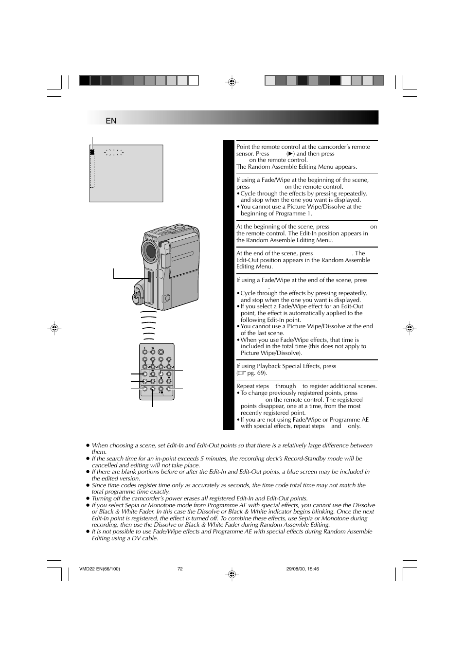Using the remote control unit, Cont.) | Technicolor - Thomson VMD 22 User Manual | Page 73 / 102