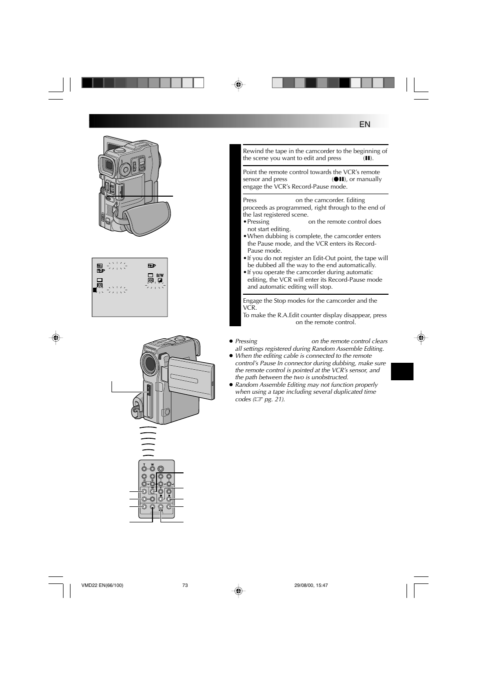 Automatic editing to vcr | Technicolor - Thomson VMD 22 User Manual | Page 74 / 102