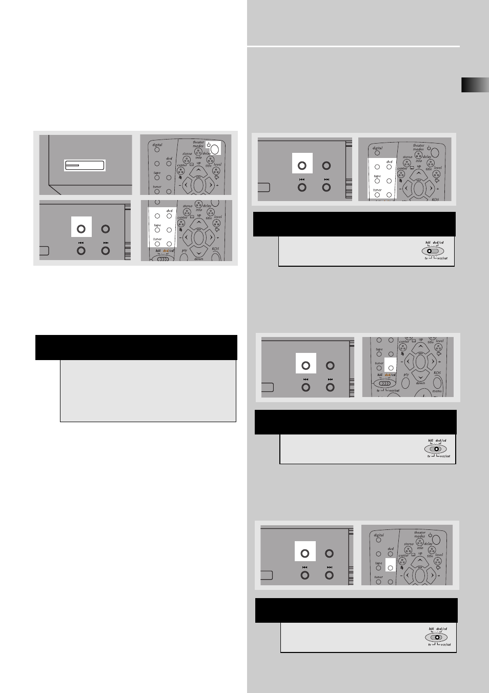 Operating your receiver, Switching on /off, Selection of audio/video source | Remote control selector must be on hifi | Technicolor - Thomson DPL900VD User Manual | Page 17 / 22