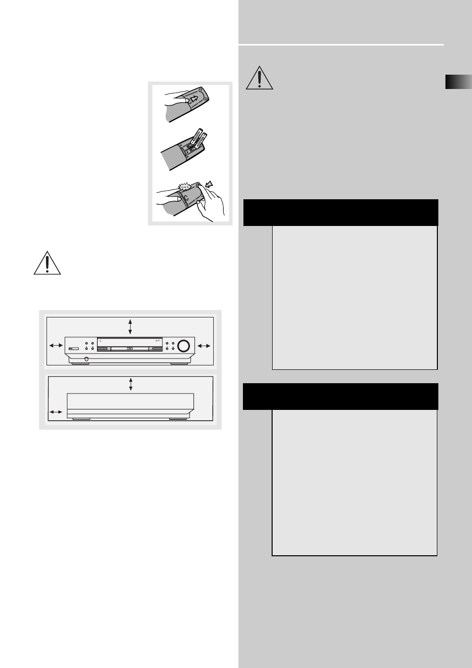 Getting started, Inserting batteries into remote control, Set up and maintenance of the receiver | Protect your components from overheating | Technicolor - Thomson DPL900VD User Manual | Page 7 / 22