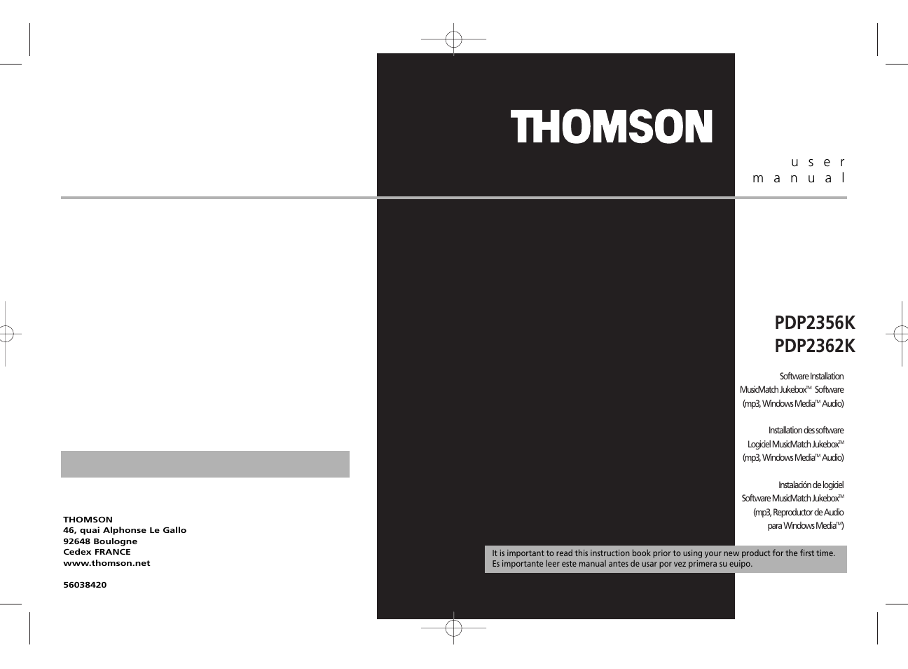 Technicolor - Thomson Thomson Lyra PDP2356K User Manual | 24 pages