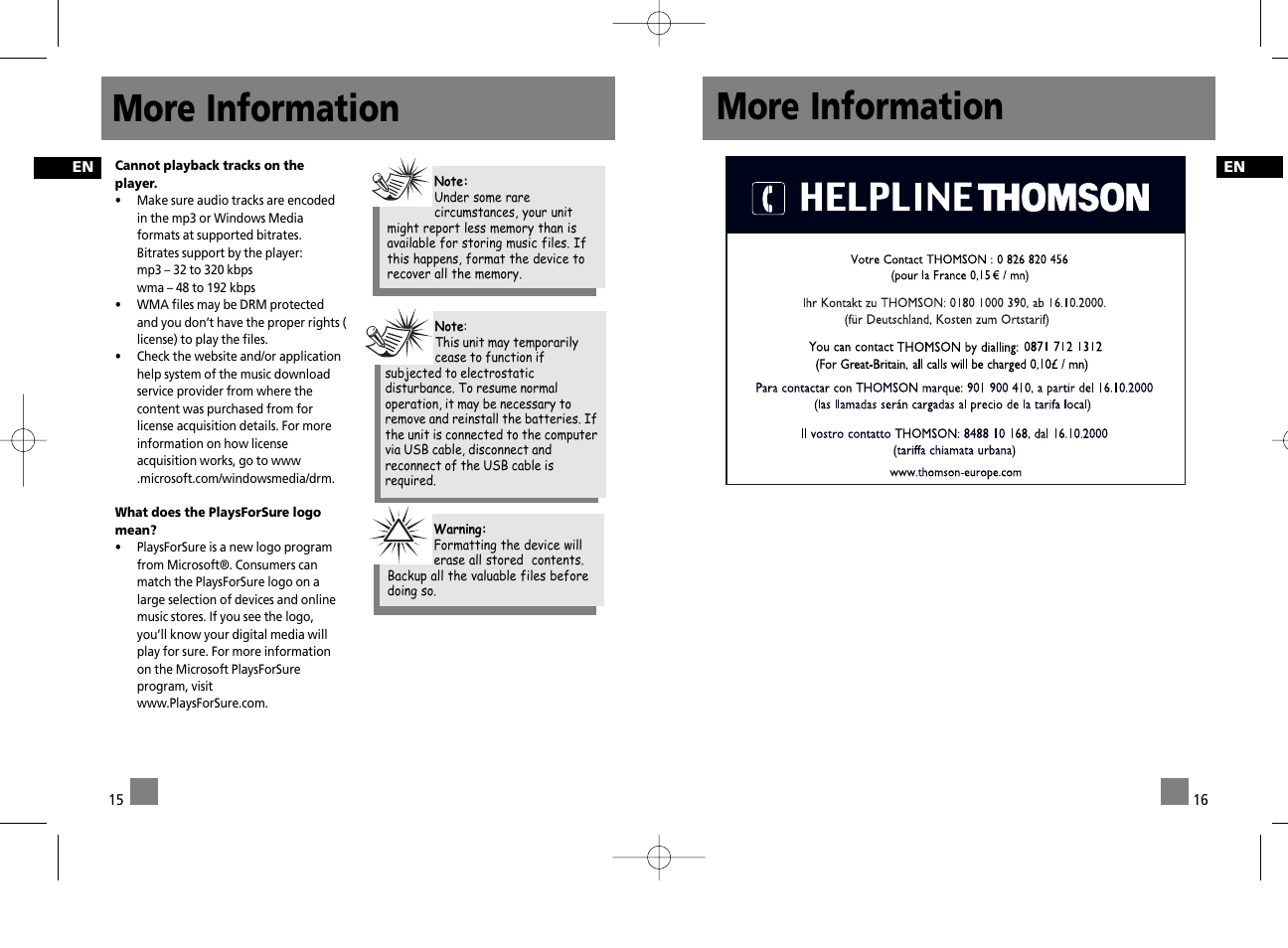 More information | Technicolor - Thomson Thomson Lyra PDP2356K User Manual | Page 24 / 24