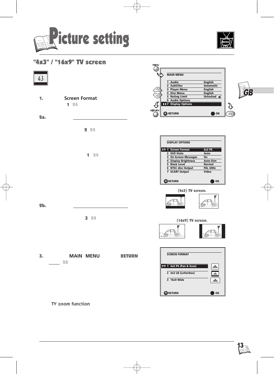 Icture setting | Technicolor - Thomson IB5000 User Manual | Page 13 / 34