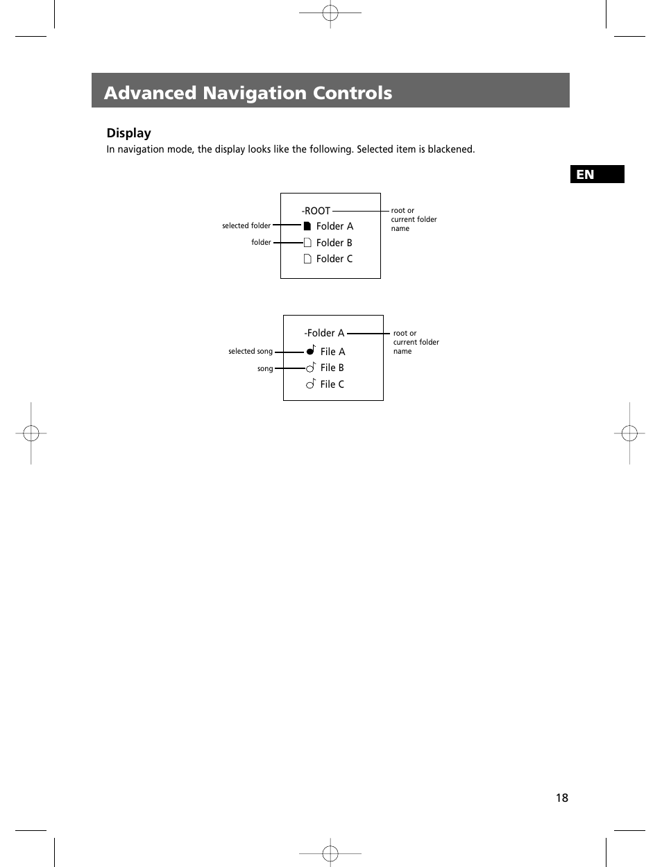 Advanced navigation controls, En display | Technicolor - Thomson THOMSON Intuiva CS806 User Manual | Page 23 / 30
