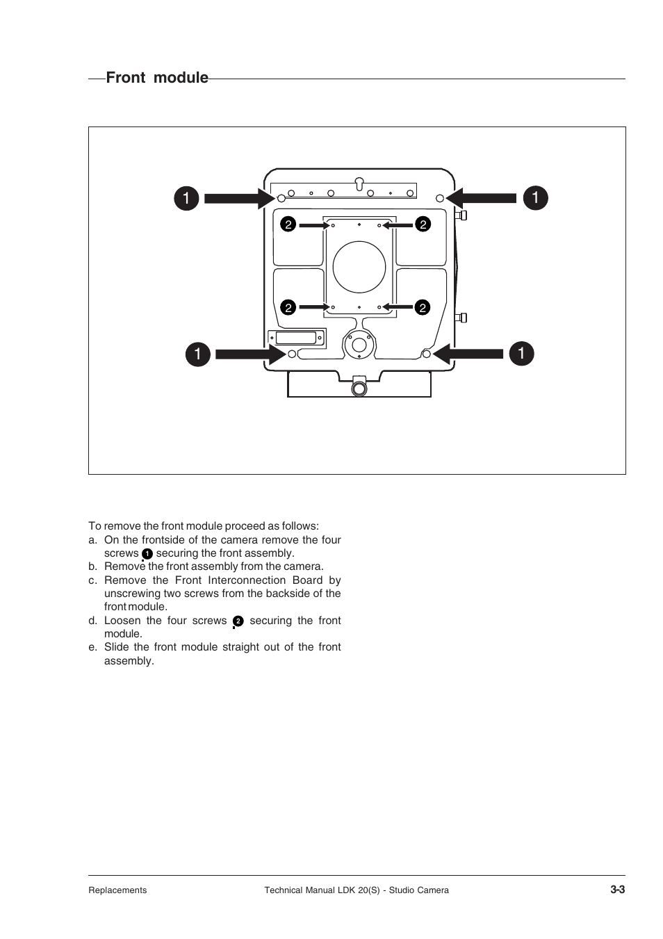 Front module | Technicolor - Thomson STUDIO CAMERA LDK 20(S) User Manual | Page 25 / 90