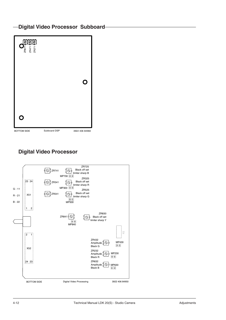 Digital video processor subboard, Digital video processor subboard -12, Digital video processor | Technicolor - Thomson STUDIO CAMERA LDK 20(S) User Manual | Page 38 / 90