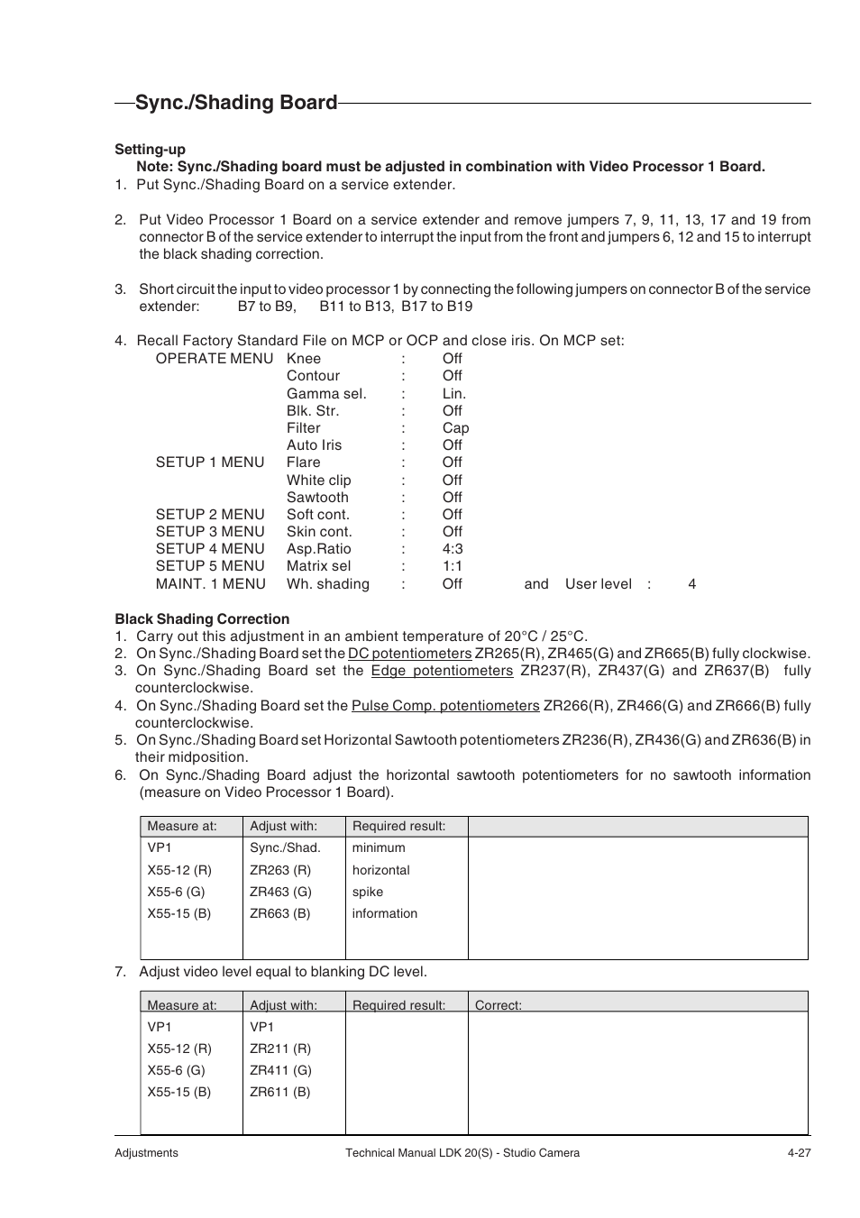 Sync./shading board, Sync./shading board -27 | Technicolor - Thomson STUDIO CAMERA LDK 20(S) User Manual | Page 53 / 90