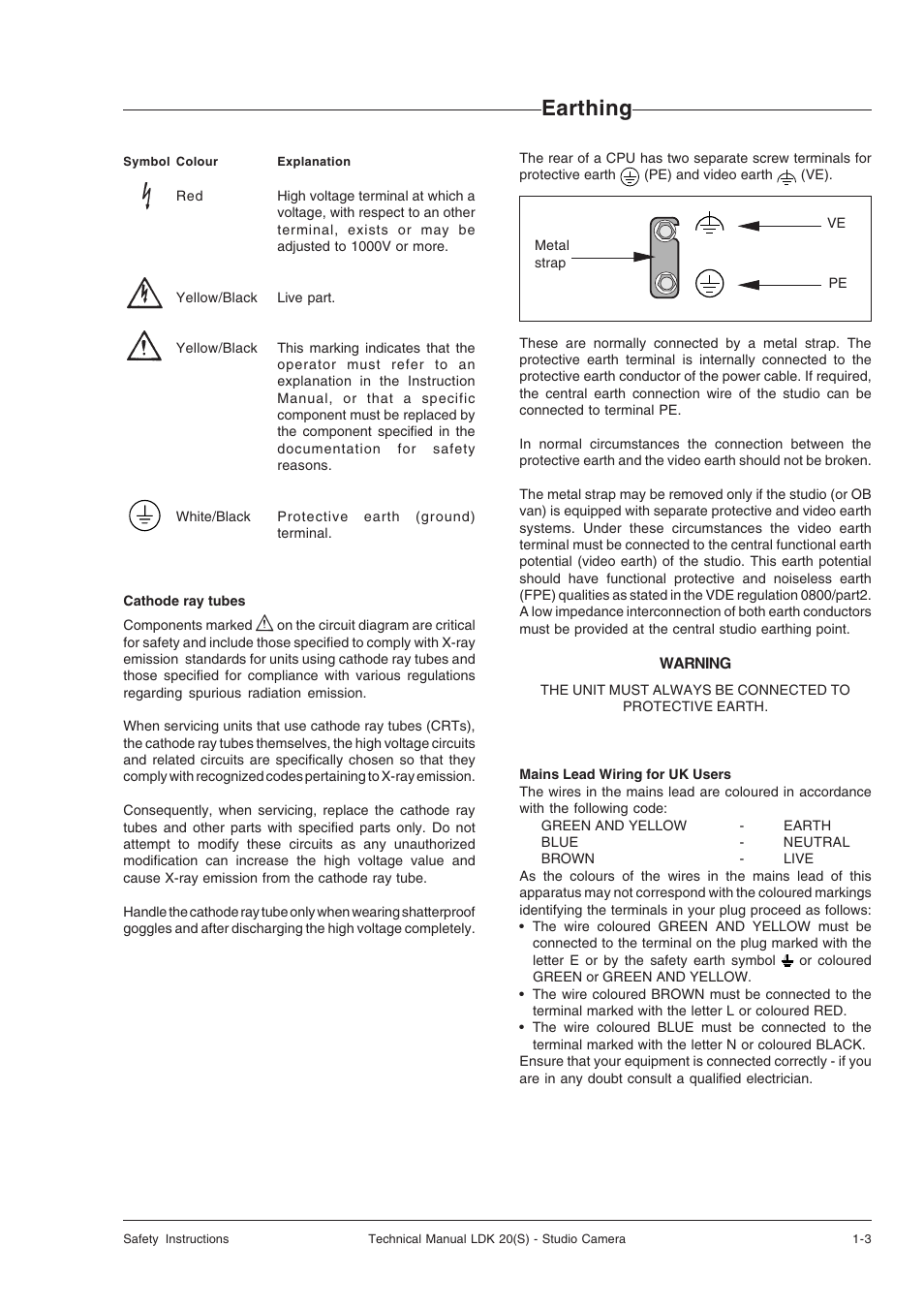 Earthing | Technicolor - Thomson STUDIO CAMERA LDK 20(S) User Manual | Page 7 / 90