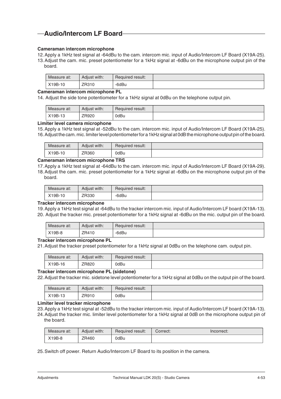 Audio/intercom lf board | Technicolor - Thomson STUDIO CAMERA LDK 20(S) User Manual | Page 79 / 90