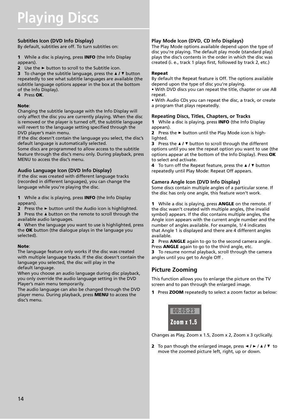 Playing discs | Technicolor - Thomson DPL4911 User Manual | Page 16 / 23