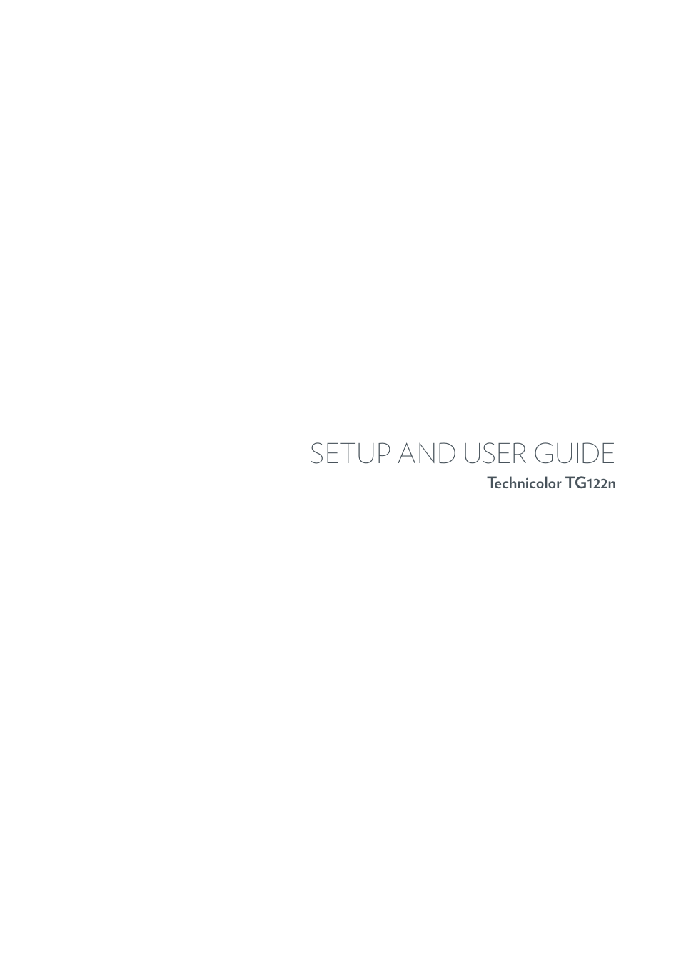 Setup and user guide | Technicolor - Thomson TG122N User Manual | Page 3 / 34