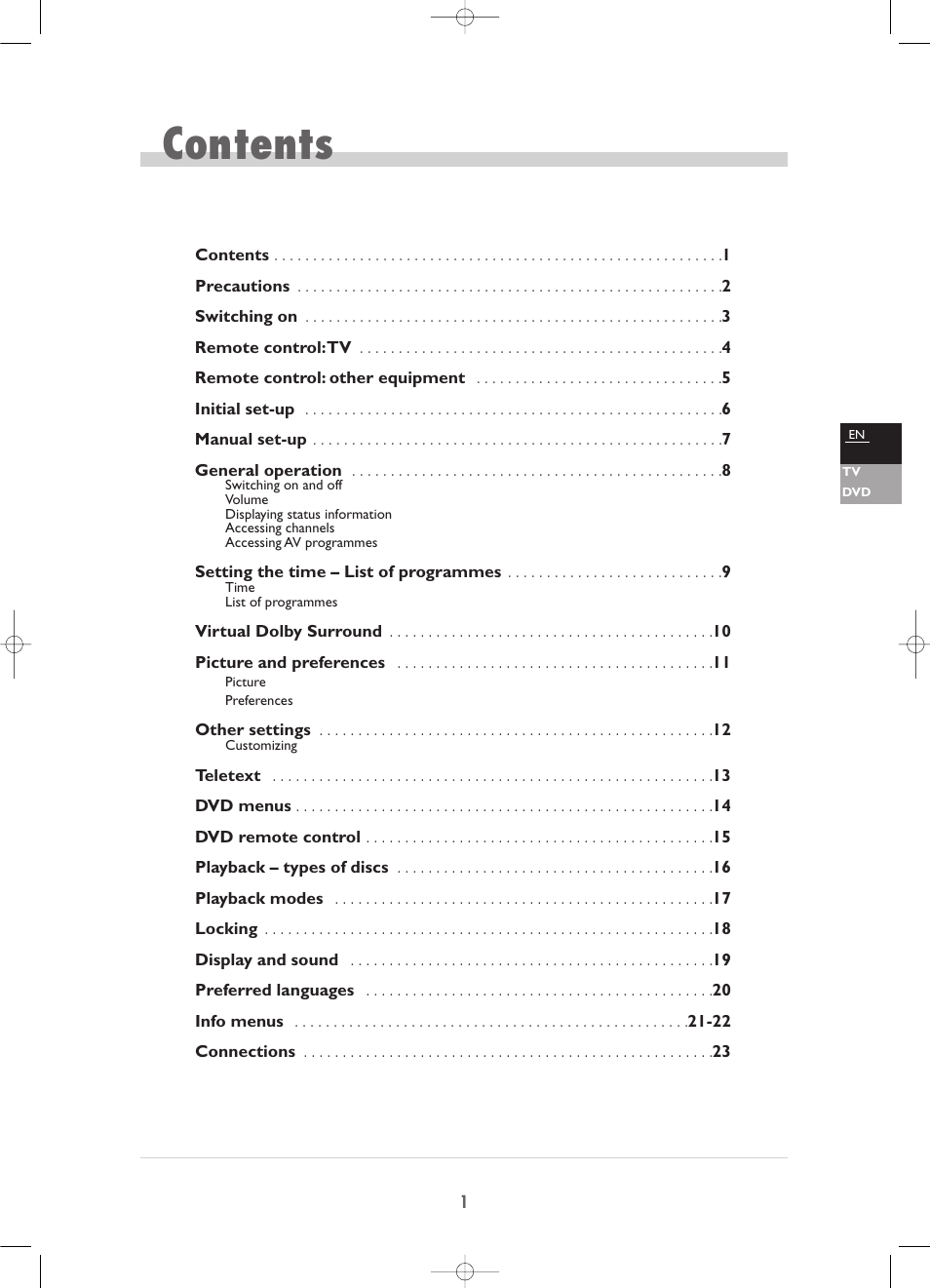 Technicolor - Thomson TV/DVD Combo User Manual | 23 pages