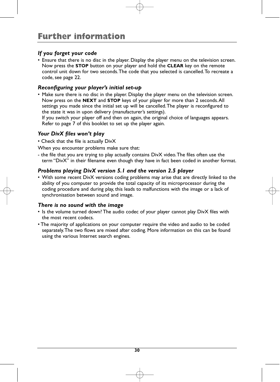 Further information | Technicolor - Thomson DTH223 User Manual | Page 30 / 33