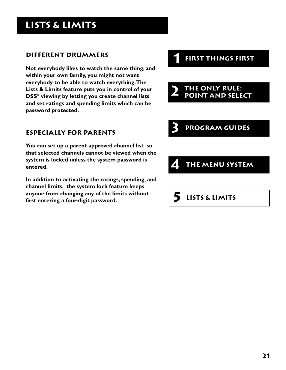 Lists & limits | Technicolor - Thomson DRD302RA User Manual | Page 23 / 64