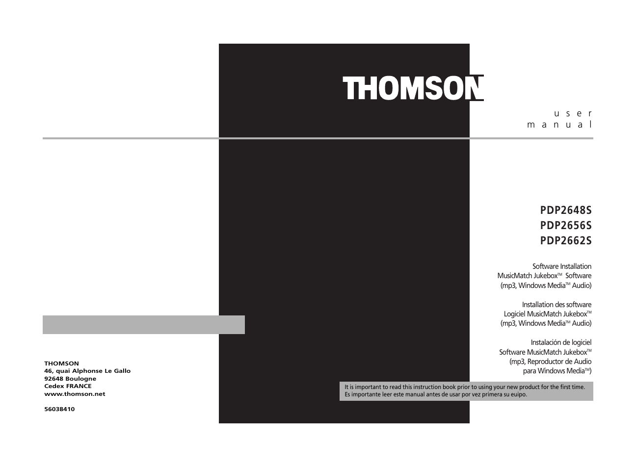 Technicolor - Thomson Thomson Lyra PDP2656S User Manual | Page 20 / 30
