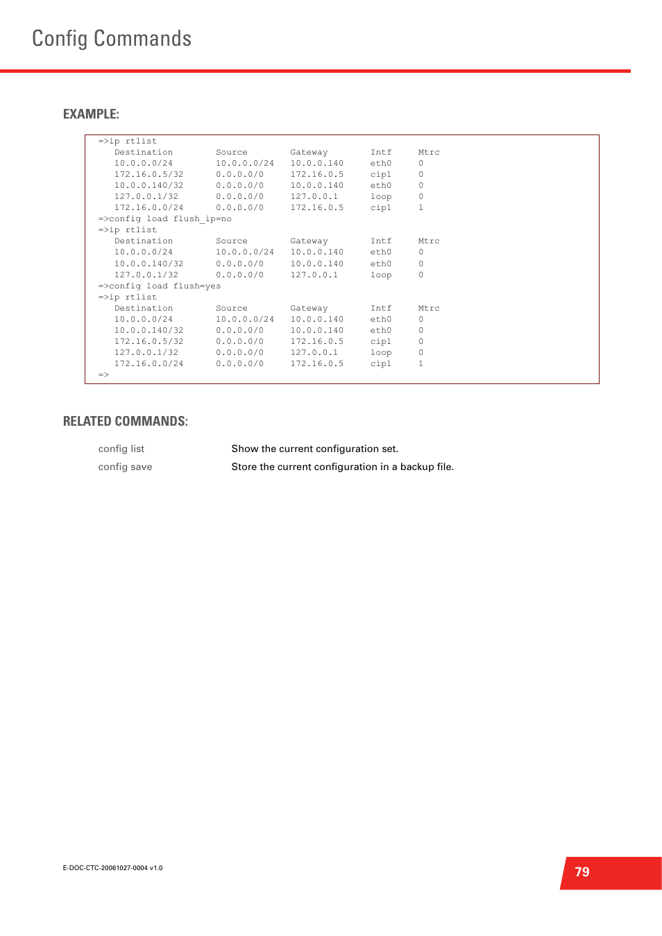 Config commands, 79 example: related commands | Technicolor - Thomson ST585 V6 User Manual | Page 103 / 834