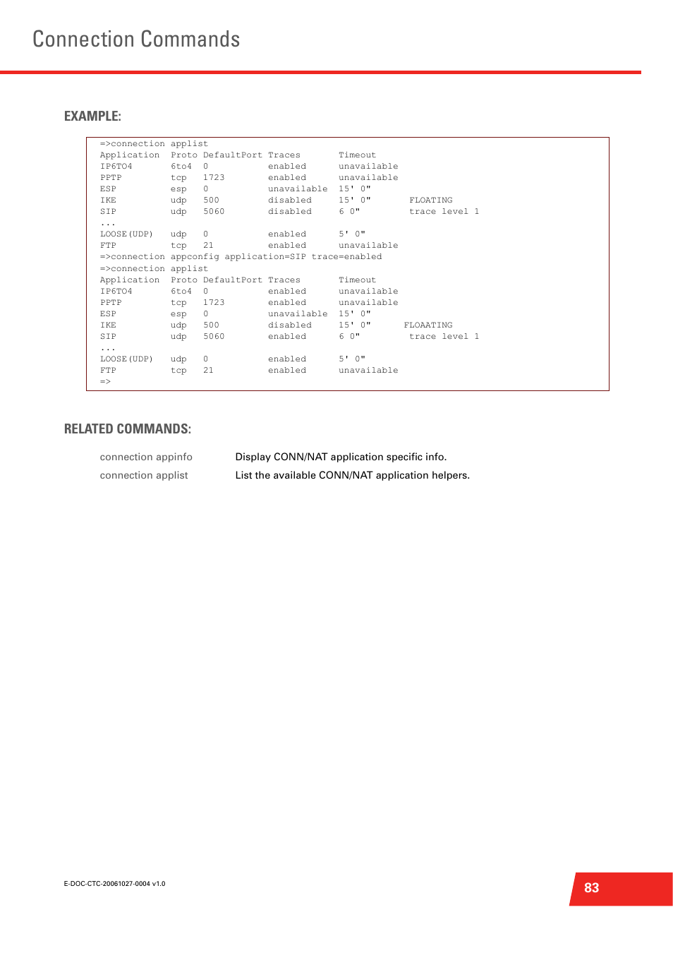 Connection commands, 83 example: related commands | Technicolor - Thomson ST585 V6 User Manual | Page 107 / 834